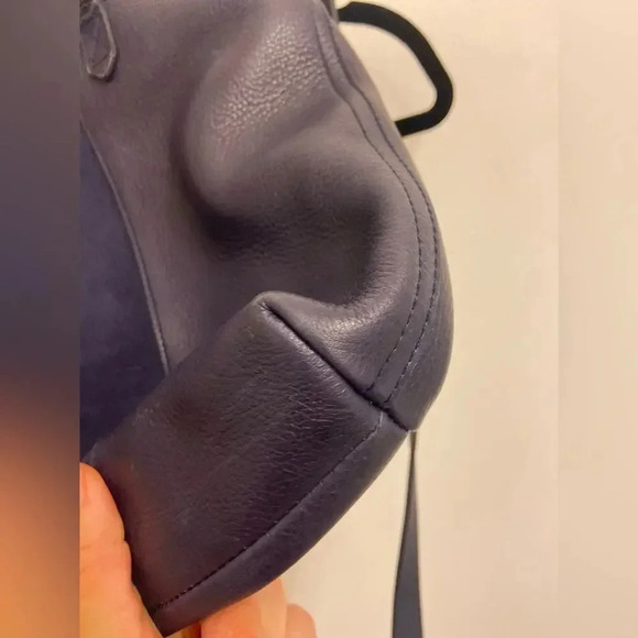 Madewell The Small Transport Leather Tote Dark Midnight Blue - Picture 7 of 15